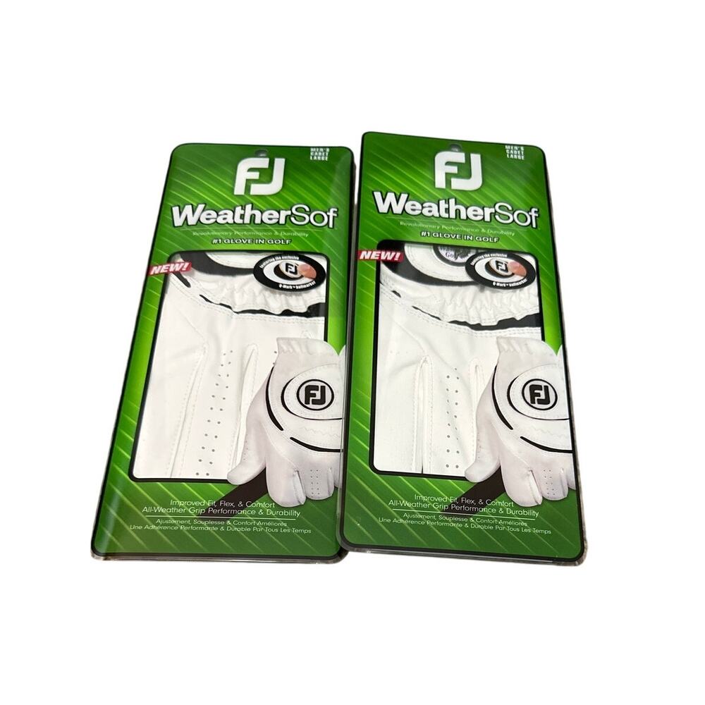 FootJoy Men's WeatherSof Golf Glove Size Large New Lot of 2 Left Hand